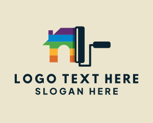 Property Developer - Colorful Paint Roller logo design