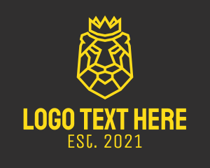 King - Gold King Lion Crown logo design