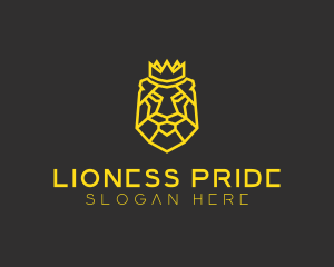 Feline Lion Crown logo design