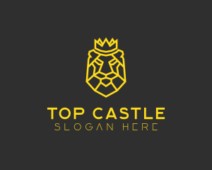 Gold Triangle - King Lion Crown logo design