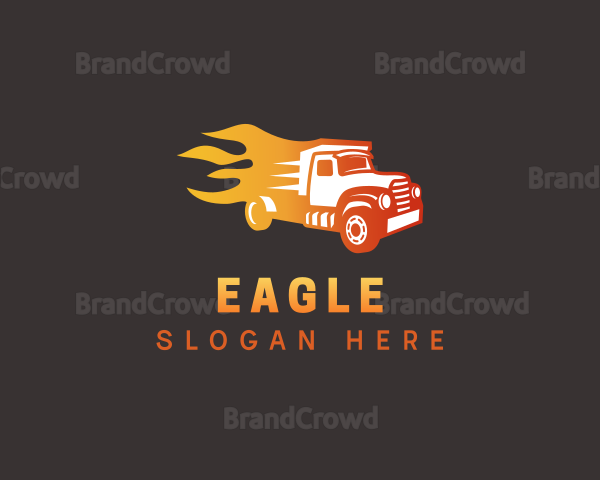 Gradient Flame Truck Logo