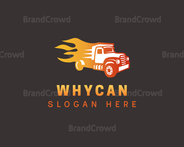Gradient Flame Truck Logo