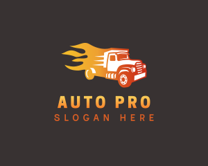Flaming - Gradient Flame Truck logo design