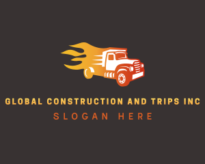 Trailer - Gradient Flame Truck logo design