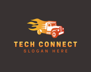 Vehicle - Gradient Flame Truck logo design