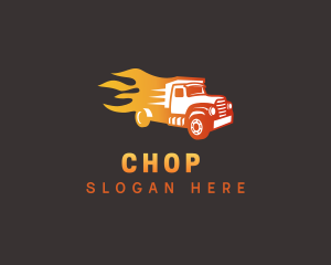 Moving Company - Gradient Flame Truck logo design