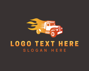 Shipment - Gradient Flame Truck logo design