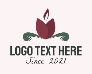 Light - Tulip Flower Candle logo design