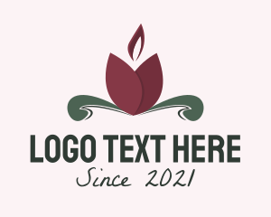 Commemoration - Tulip Flower Candle logo design