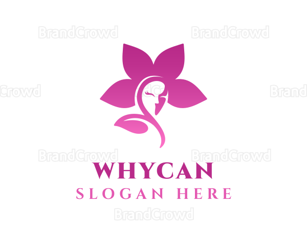 Pink Woman Beauty Flower Logo
