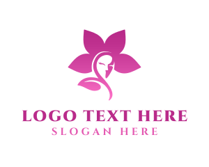 Female - Pink Woman Beauty Flower logo design