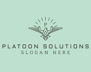 Platoon - Diamond Military Eagle logo design