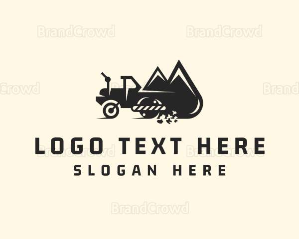 Road Roller Construction Machinery Logo