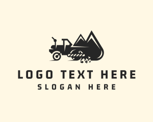 Mound - Road Roller Construction Machinery logo design