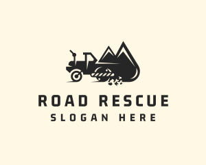 Road Roller Construction Machinery  logo design