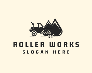 Road Roller Construction Machinery  logo design