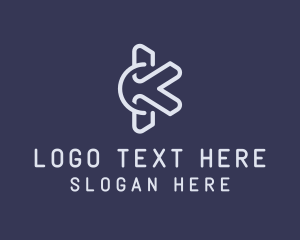 Digital Tech Startup Letter K Logo