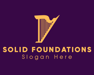 Modern Harp Instrument Logo