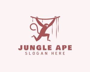 Hanging Jungle Monkey logo design