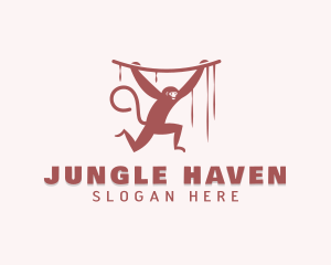 Hanging Jungle Monkey logo design