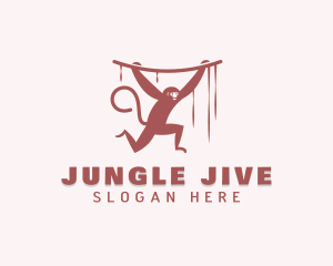 Hanging Jungle Monkey logo design