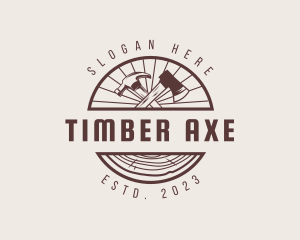 Carpenter Hammer Axe logo design