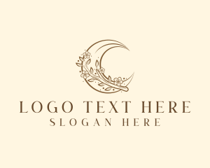 Crescent - Moon Floral Beauty logo design