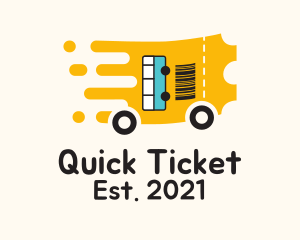 Ticket - Bus Transport Ticket logo design