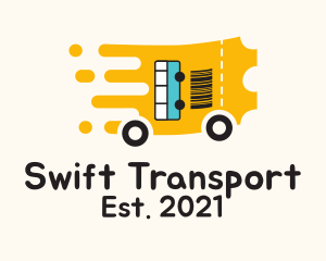 Bus Transport Ticket  logo design