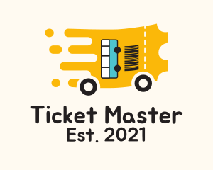 Ticket - Bus Transport Ticket logo design