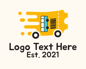 Vehicle - Bus Transport Ticket logo design