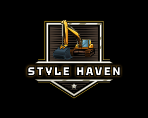 Excavator Digger Construction Machine Logo