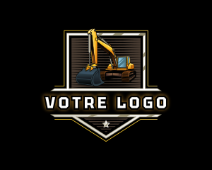 Excavator Digger Construction Machine Logo