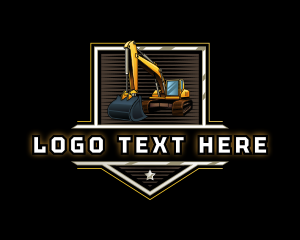 Demolition - Excavator Digger Construction Machine logo design