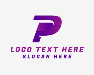 Initial - Digital Business Letter P logo design