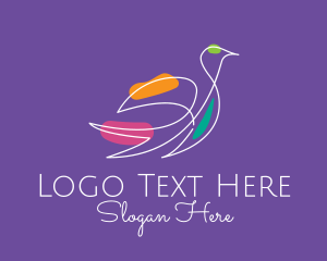 Colorful - Flying Bird Minimalist logo design