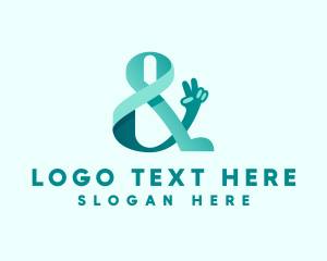 Ligature - Peace Sign Ampersand logo design