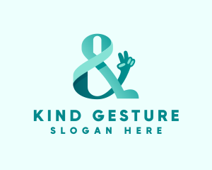 Gesture - Peace Sign Ampersand logo design