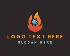 Hvac - Flame & Ice Temperature logo design