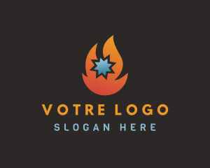 Flame & Ice Temperature Logo