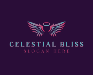 Celestial Angel Wings logo design