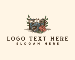 Photo - Hand Drawn Camera Floral logo design