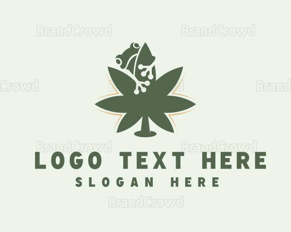 Frog Marijuana Plant Logo