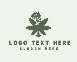 Weed - Frog Marijuana Plant logo design