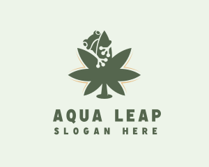 Frog Marijuana Plant logo design