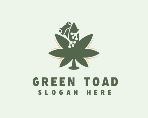 Frog Marijuana Plant logo design