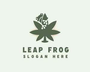 Frog Marijuana Plant logo design