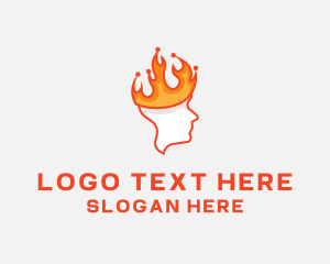 Orange Flame - Flame Crown King logo design