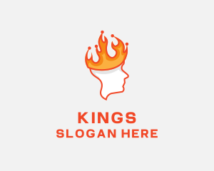 Flame Crown King logo design