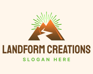 Landform - Mountain Valley River logo design